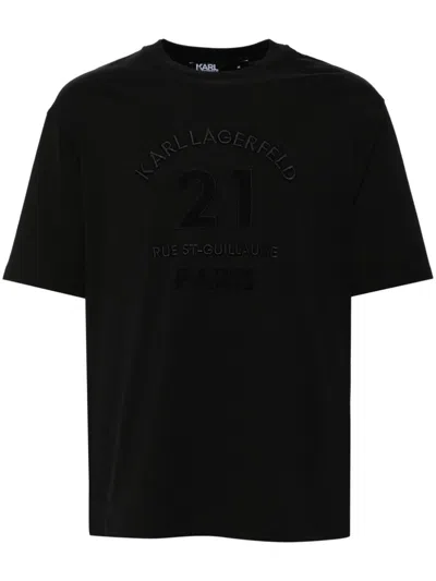 Karl Lagerfeld Logo-patch T-shirt In Black