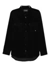 Karl Lagerfeld Logo-patched Corduroy Overshirt In Black