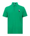 Karl Lagerfeld Logo Pattern Polo Shirt In Green