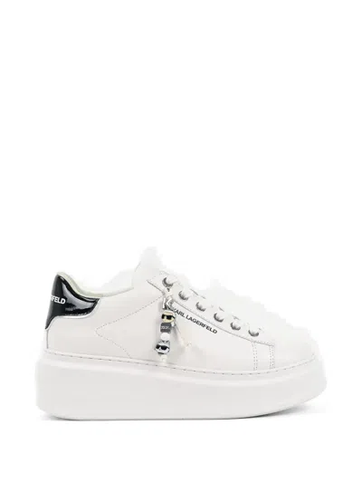 Karl Lagerfeld Logo-pendant Platform Sneakers In White