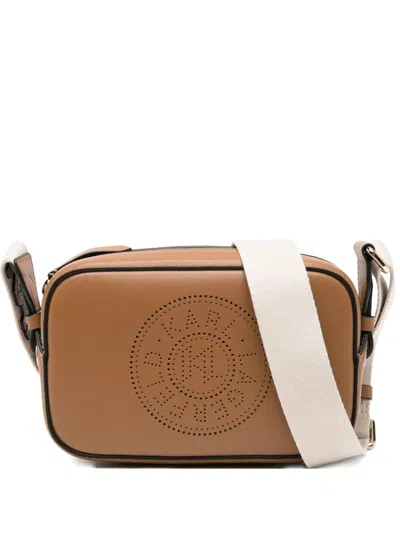 Karl Lagerfeld Logo-perforated Crossbody Bag In Brown