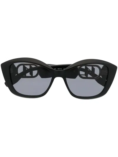 Karl Lagerfeld Logo-plaque Arm Sunglasses In Schwarz