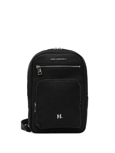 Karl Lagerfeld Logo-plaque Belt Bag In Black