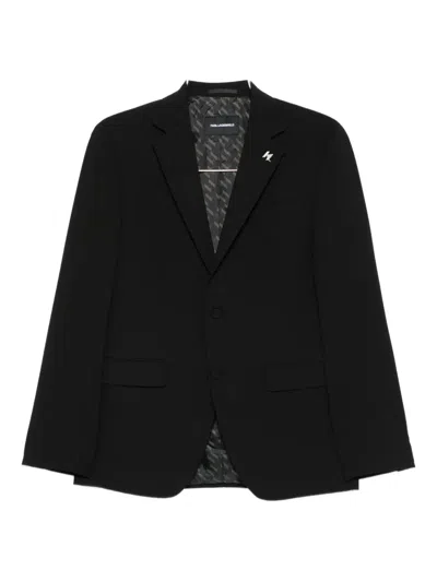 Karl Lagerfeld Logo-plaque Blazer In Black