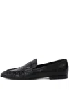 Karl Lagerfeld Logo-plaque Leather Loafers In Black