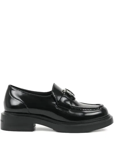 Karl Lagerfeld Logo-plaque Loafers In Black