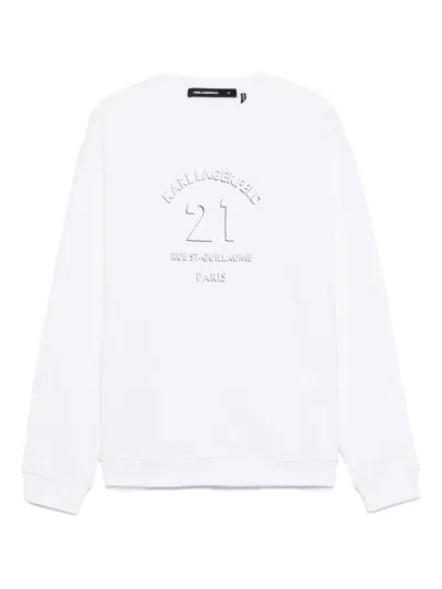 Karl Lagerfeld Logo-plaque Sweatshirt In White