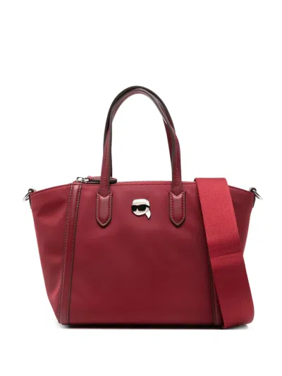 Karl Lagerfeld Logo-plaque Tote Bag In Red