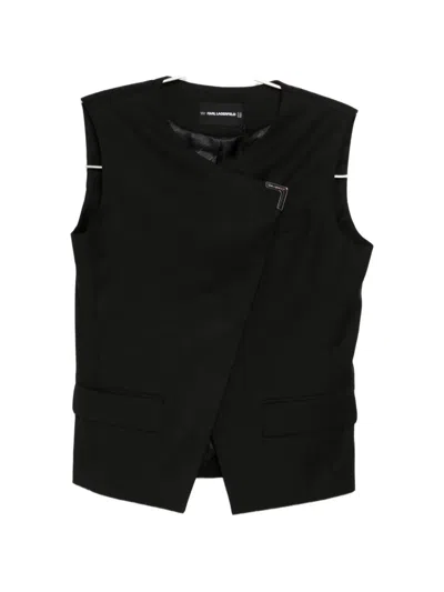 Karl Lagerfeld Logo-plaque Waistcoat In Black