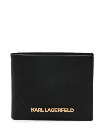 Karl Lagerfeld Logo-plaque Wallet In Black