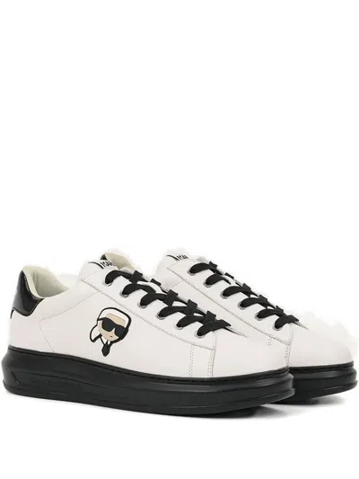 Karl Lagerfeld Logo Platform Sneakers In White