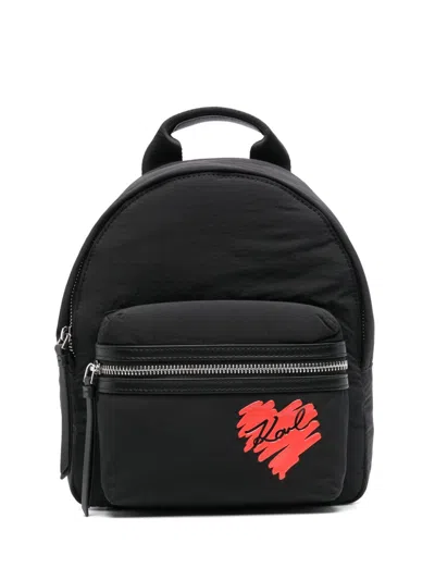 Karl Lagerfeld Logo-print Backpack In Black