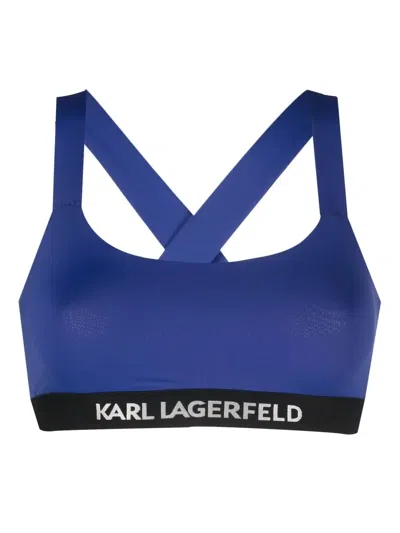 Karl Lagerfeld Top Mit Logo In Blue