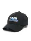 Karl Lagerfeld Logo-print Cotton-blend Baseball Cap In Black
