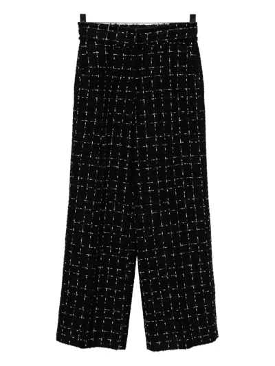 Karl Lagerfeld Logo-print Boucle Trousers In Black