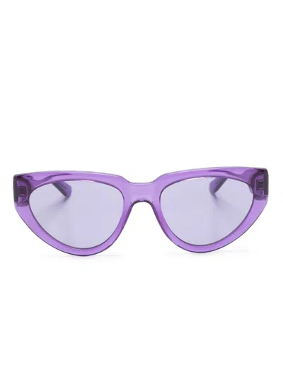 Karl Lagerfeld Logo-print Cat-eye Sunglasses In Purple