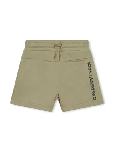 Karl Lagerfeld Kids' Logo-print Cotton-blend Shorts In Green