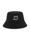 Karl Lagerfeld Logo-print Cotton Bucket Hat In Black