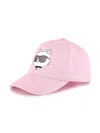 Karl Lagerfeld Logo-print Cotton Cap In 粉色