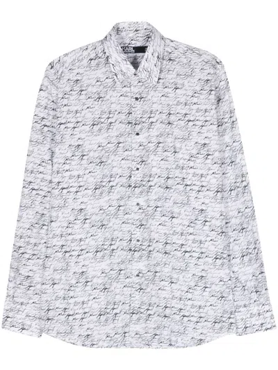 Karl Lagerfeld Logo-print Cotton Shirt In White