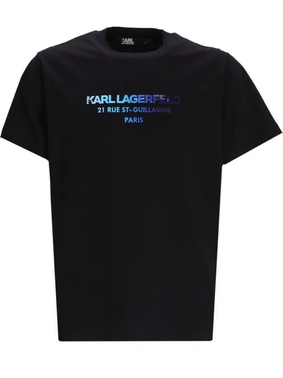 Karl Lagerfeld Logo-print Cotton T-shirt In Black