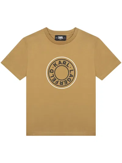 Karl Lagerfeld Kids' Logo-print Cotton T-shirt In Brown