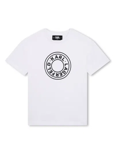 Karl Lagerfeld Kids' Logo-print Cotton T-shirt In White