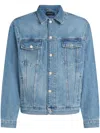Karl Lagerfeld Logo-print Denim Jacket In Blue