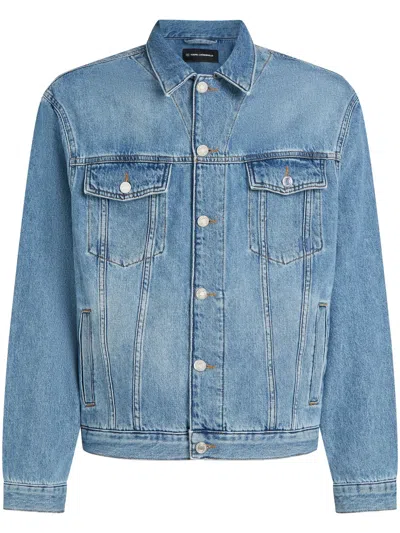 Karl Lagerfeld Logo-print Denim Jacket In Blue