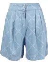 Karl Lagerfeld Logo-print Denim Shorts In Blue