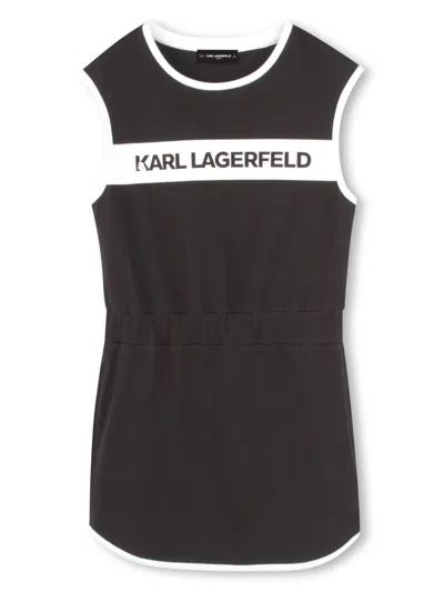 Karl Lagerfeld Kids' Logo-print Dress In Black