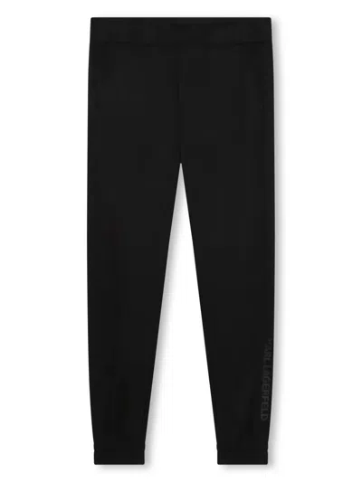 Karl Lagerfeld Kids' Logo-print Elasticated-waist Track Pants In Black