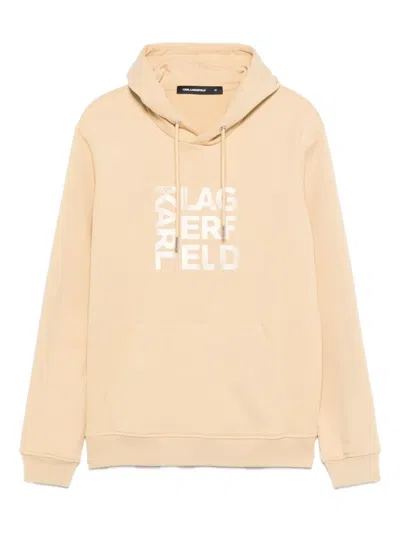 Karl Lagerfeld Logo-print Hoodie In Neutral