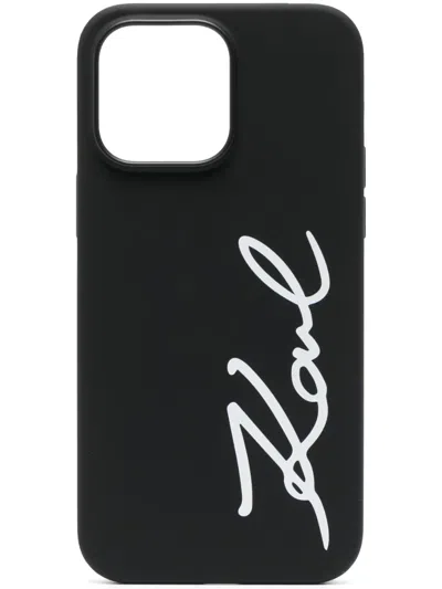 Karl Lagerfeld Logo-print Iphone 14 Pro Max Case In Black