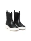Karl Lagerfeld Logo-print Leather Ankle Boots In Black