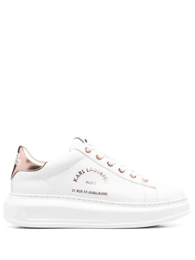 Karl Lagerfeld Logo-print Leather Sneakers In White