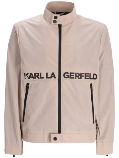 Karl Lagerfeld Logo-print Lightweight Jacket In Neutrals
