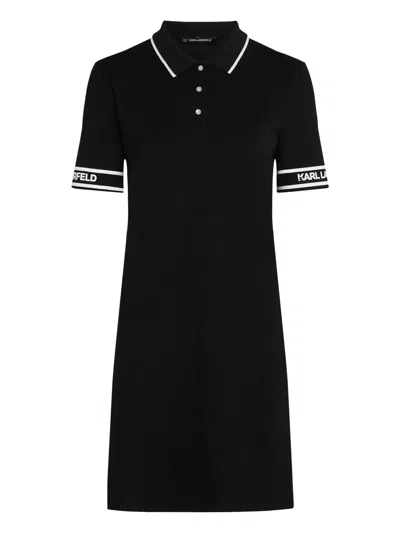 Karl Lagerfeld Logo-print Mini Dress In Black