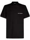 Karl Lagerfeld Half Zip Signature Logo Polo Shirt In 999