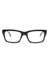 Karl Lagerfeld Logo-print Rectangle-frame Glasses In Black