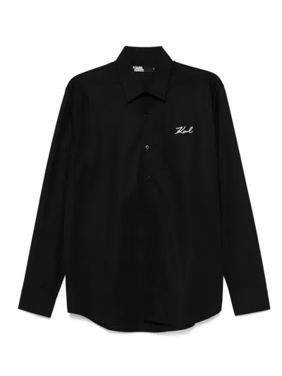 Karl Lagerfeld Logo-print Shirt In Blue