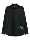 Karl Lagerfeld Logo-print Shirt In Black