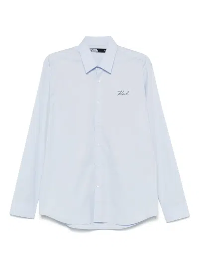 Karl Lagerfeld Logo-print Shirt In Blue