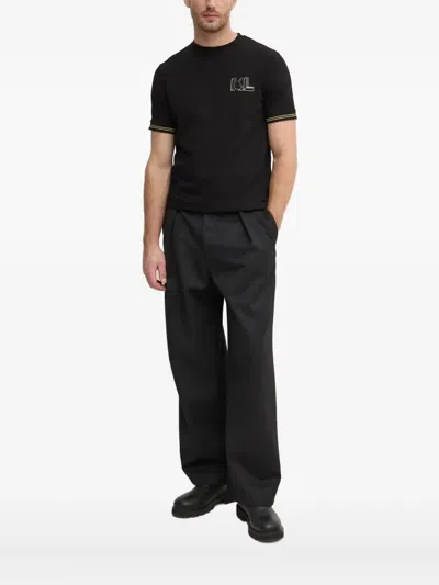 Karl Lagerfeld Logo-print Short-sleeve T-shirt In Black
