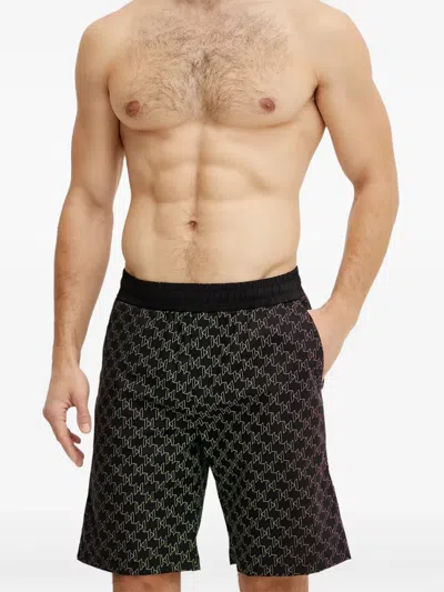 Karl Lagerfeld Logo-print Shorts In Black
