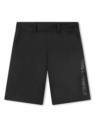 Karl Lagerfeld Kids' Logo-print Shorts In Black