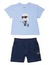 Karl Lagerfeld Logo-print Shorts Set In Blue