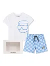 Karl Lagerfeld Logo-print Shorts (set Of Two) In White