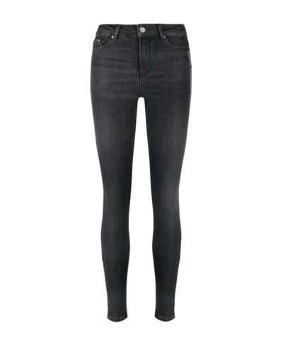 Karl Lagerfeld Logo-print Skinny Jeans In Black