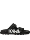 Karl Lagerfeld Logo-print Slides In Schwarz